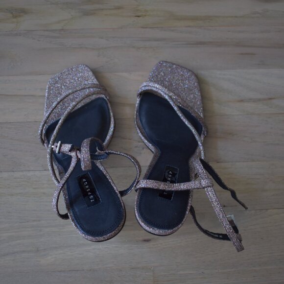 Topshop Women's Sparkly Perspex Block High Heel Sandals - Picture 4 of 9